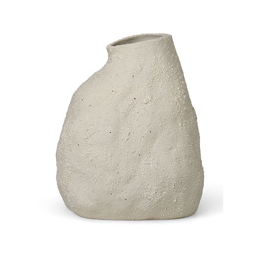 Glazed sandstone Vulca vase L - White