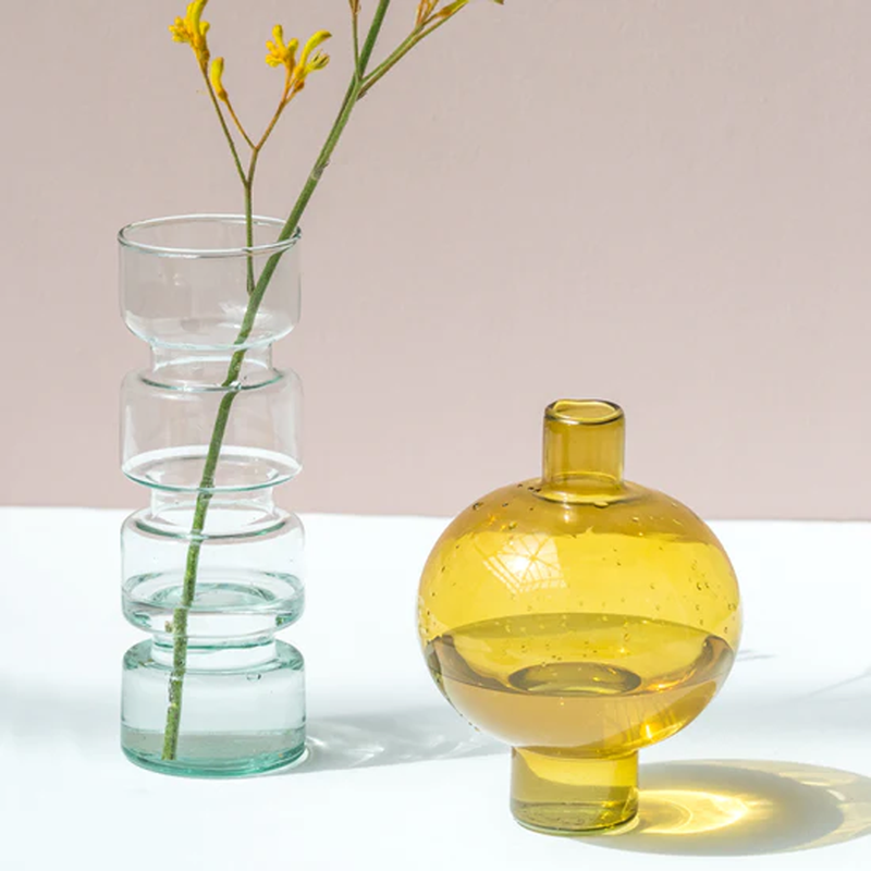 Vase en verre recyclé Rond