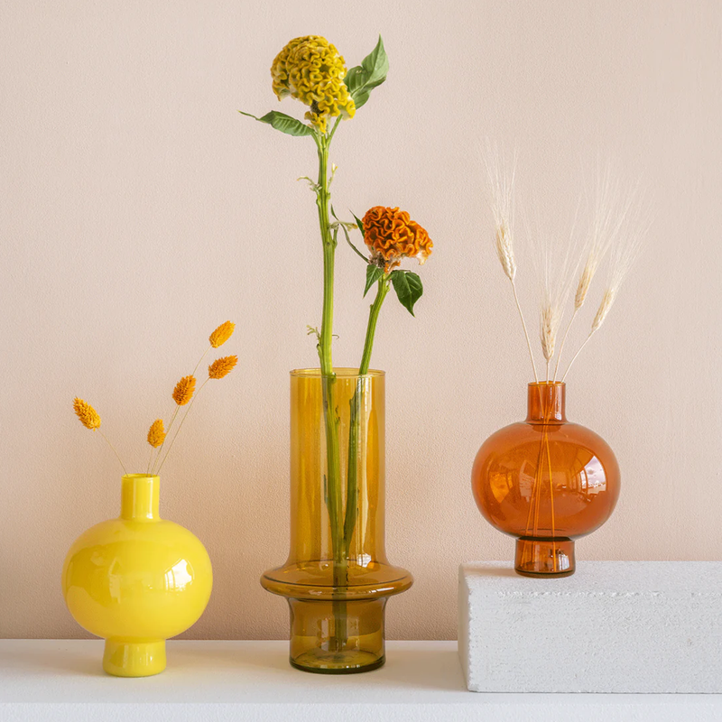 Vase en verre recyclé Rond