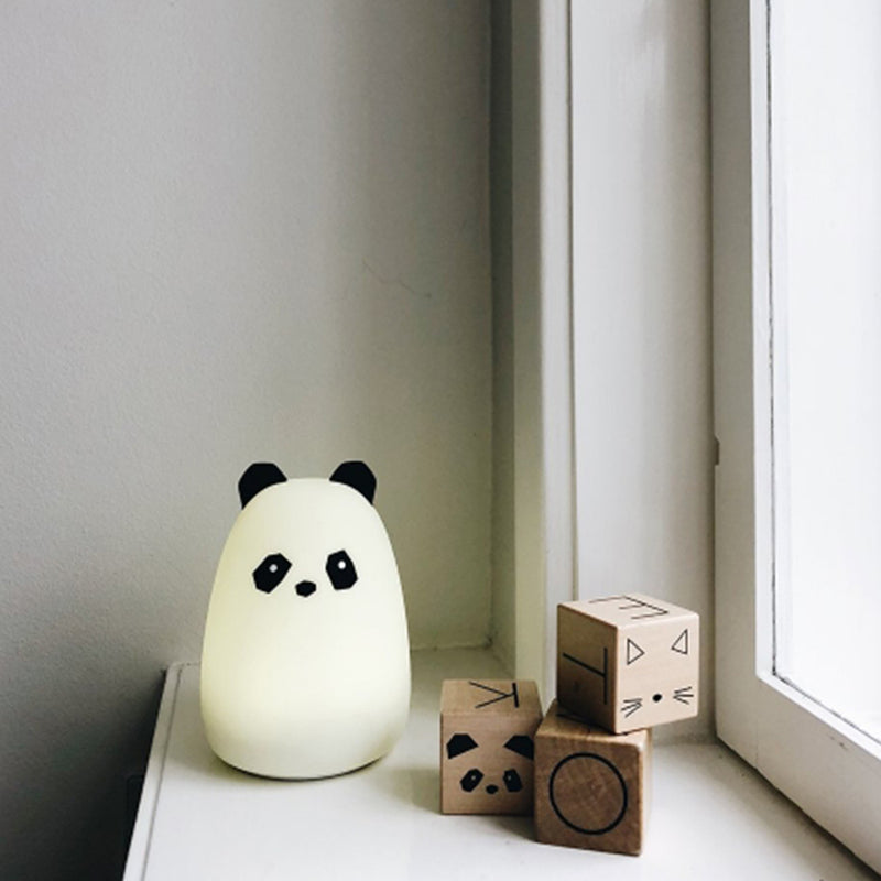 Veilleuse Winston panda en silicone - Crème