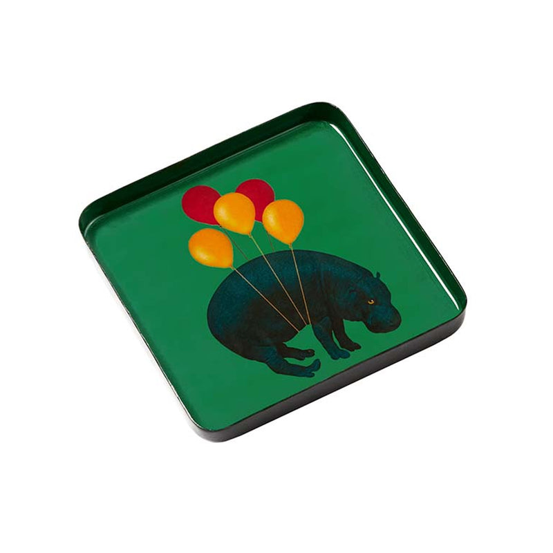 Vide-poche carré Hippoballoon en fer - 15 x 15 cm