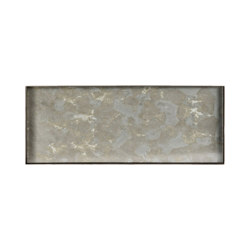 Plateau en verre Fossil Organic - Gris