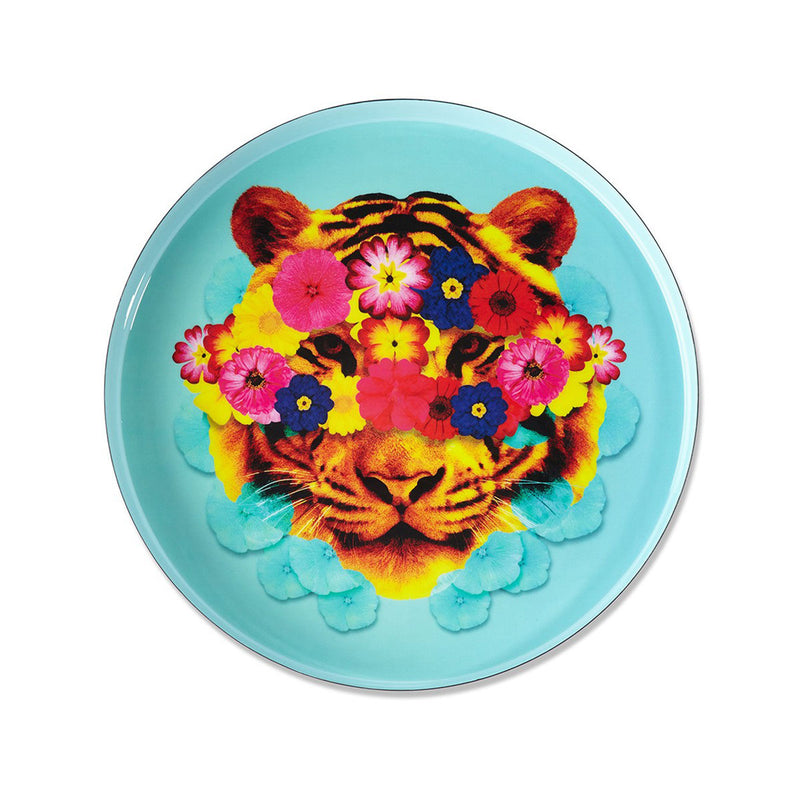 Plateau rond Mask Tiger en fer - Ø 33 cm