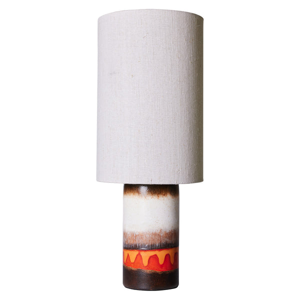 Retro lamp base in enamelled sandstone