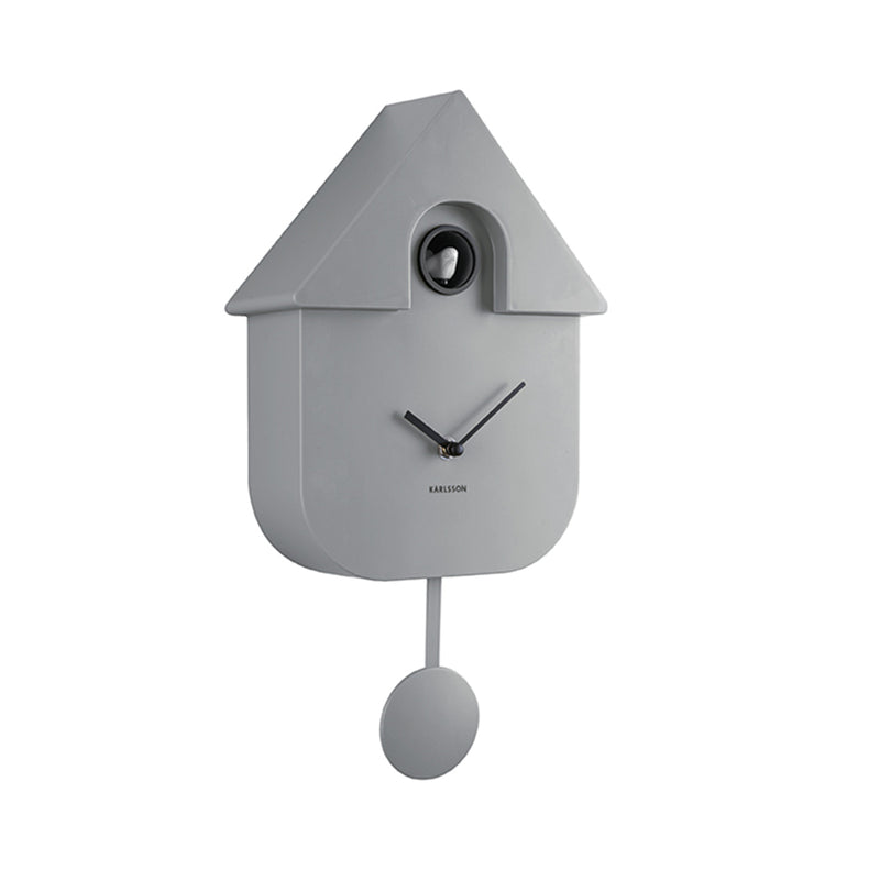 Horloge Modern Cuckoo en métal l 21.5 x H 41 cm - Gris