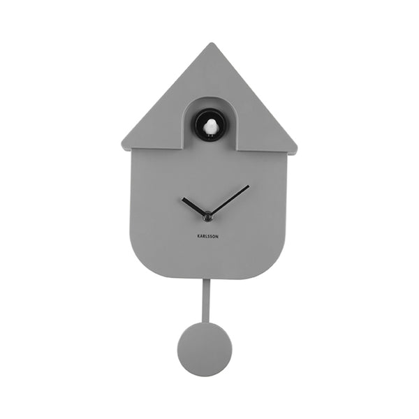 Modern Cuckoo metal clock W 21.5 x H 41 cm - Gray