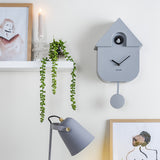 Modern Cuckoo metal clock W 21.5 x H 41 cm - Gray | Fleux | 7