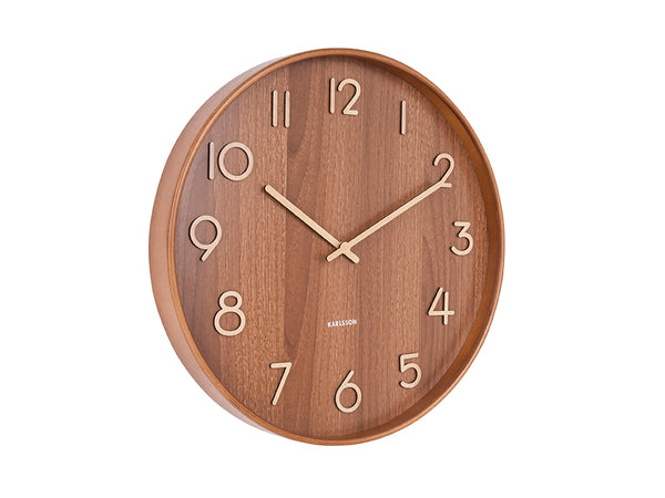 Horloge murale Pure en bois de tilleul - Ø 40 cm - Dark