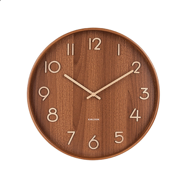 Horloge murale Pure en bois de tilleul - Ø 40 cm - Dark