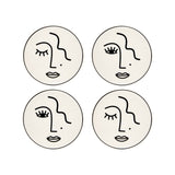 Set de 4 Dessous de Verre Face Blanc | Fleux | 2